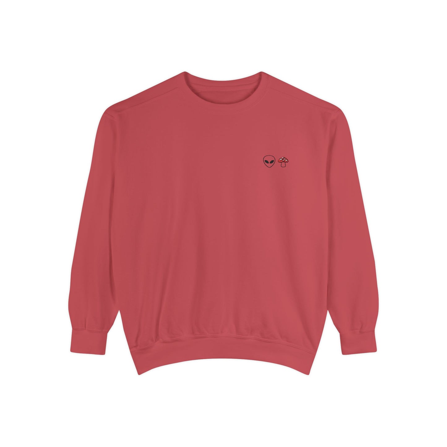 GnomeNebula™ Embroidered Alien & Mushroom Sweatshirt — Premium Minimal Streetwear
