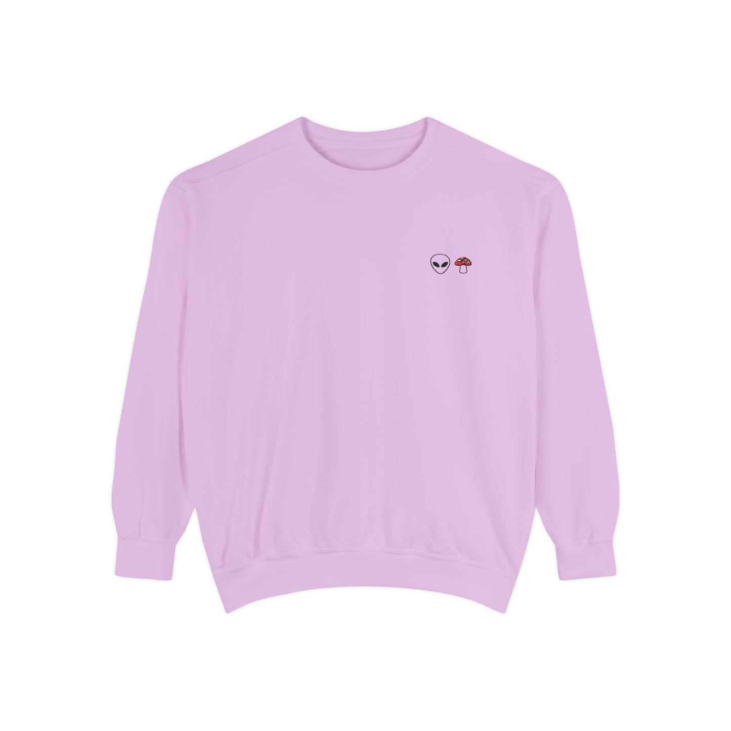 GnomeNebula™ Embroidered Alien & Mushroom Sweatshirt — Premium Minimal Streetwear