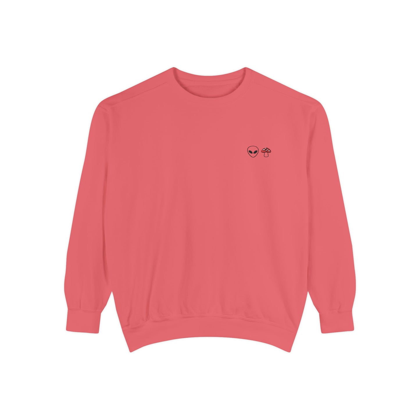 GnomeNebula™ Embroidered Alien & Mushroom Sweatshirt — Premium Minimal Streetwear